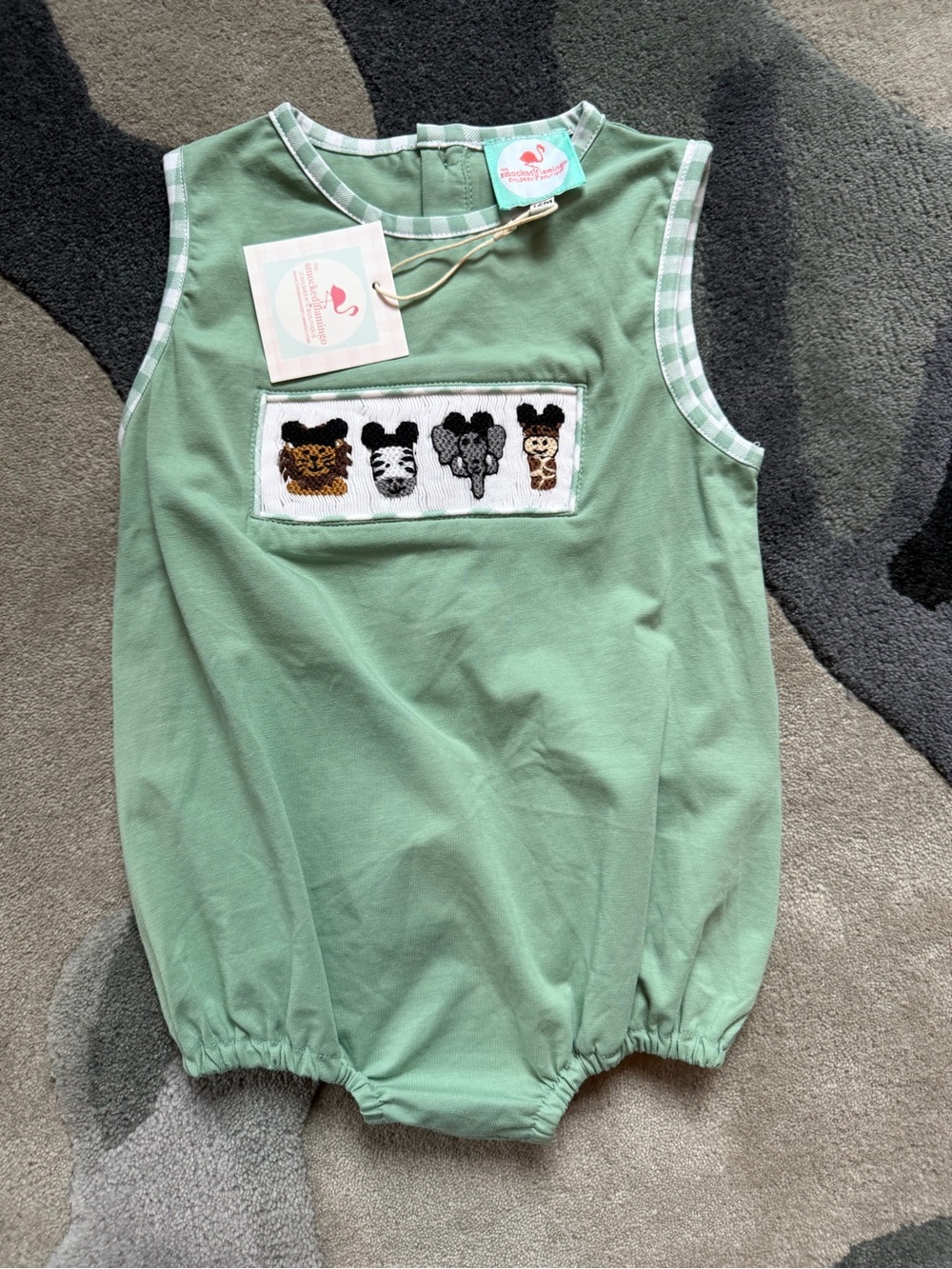 Smocked flamingo animal bubble